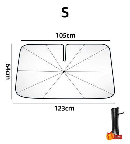 SunShield 360 – Rotatable Umbrella-Style Car Windshield Sunshade with UV & Heat Protection