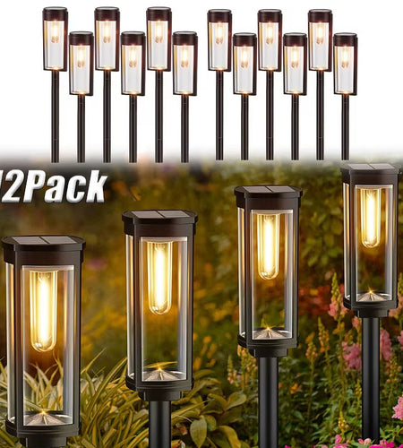 1/2/4/6/12Pcs Led Solar Pathway Lights Waterproof Outdoor Solar Lamp for Garden/Landscape/Yard/Patio/Driveway/Walkway Lighting